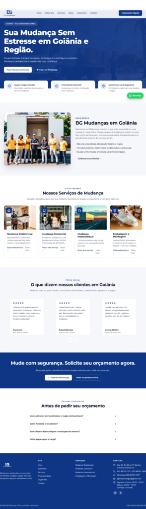 BG Mudanças - Site completo